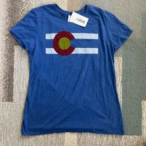 NWT women’s large Colorado flag shirt.